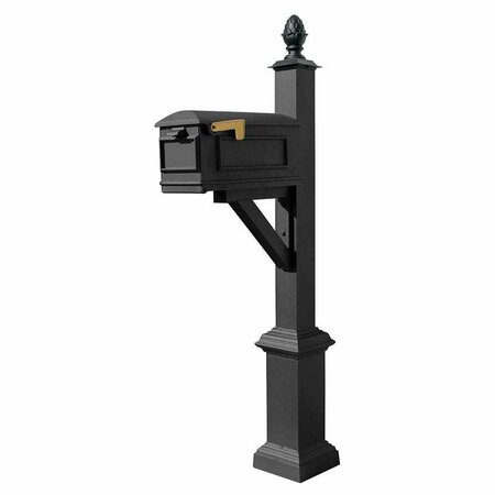 BOOK PUBLISHING CO Westhaven System with Lewiston Mailbox Square Base & Pineapple Finial Black GR3179804